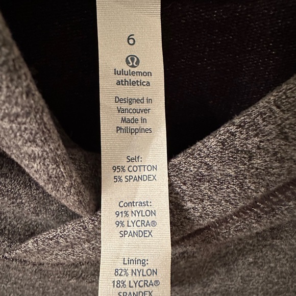 Lululemon heather gray and black hoodie with side zippers - Picture 3 of 6